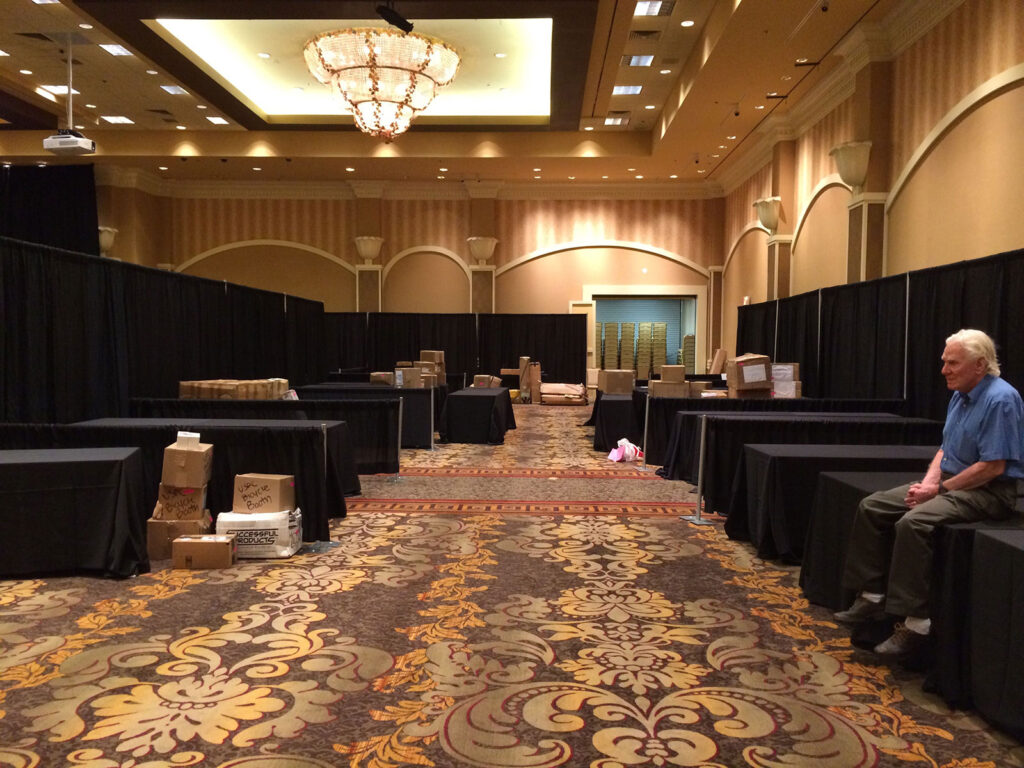 The Mardigras Ballroom at the Orleans Hotel, as seen on Saturday before the Dealers' Room was assembled.