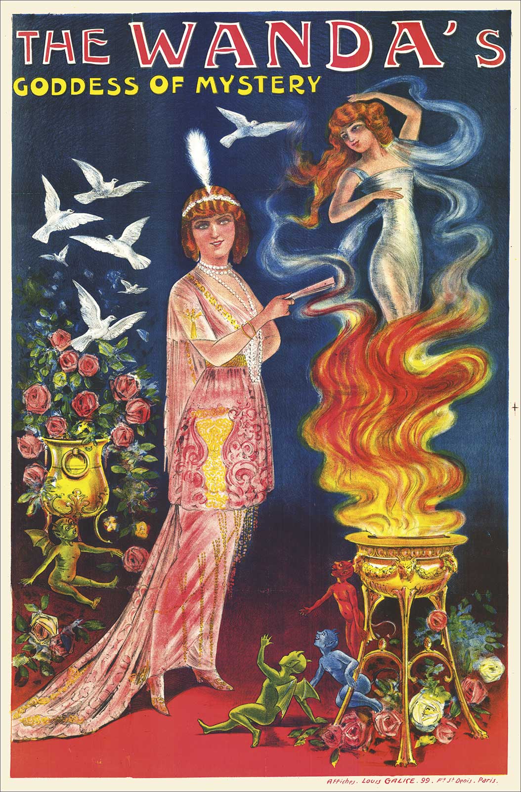 The Wanda's "Goddess of Mystery" Rare / Vintage Magic Poster