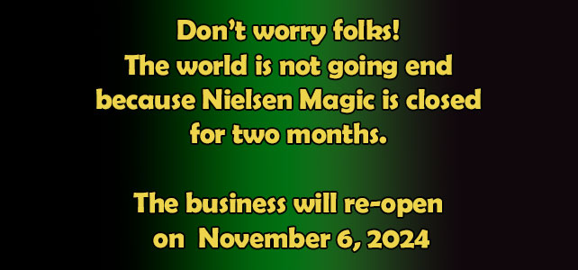 Nielsen Magic will be closed between August 23 - November 5, 2024.