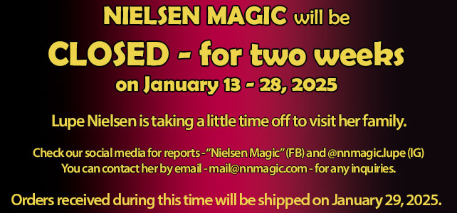 Nielsen Magic will be closed on January 13 - 28, 2025. It will reopen on January 29, 2025.