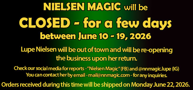 Nielsen Magic - Closed between June 10 - 19, 2026. We will re-open on June 22, 2026.